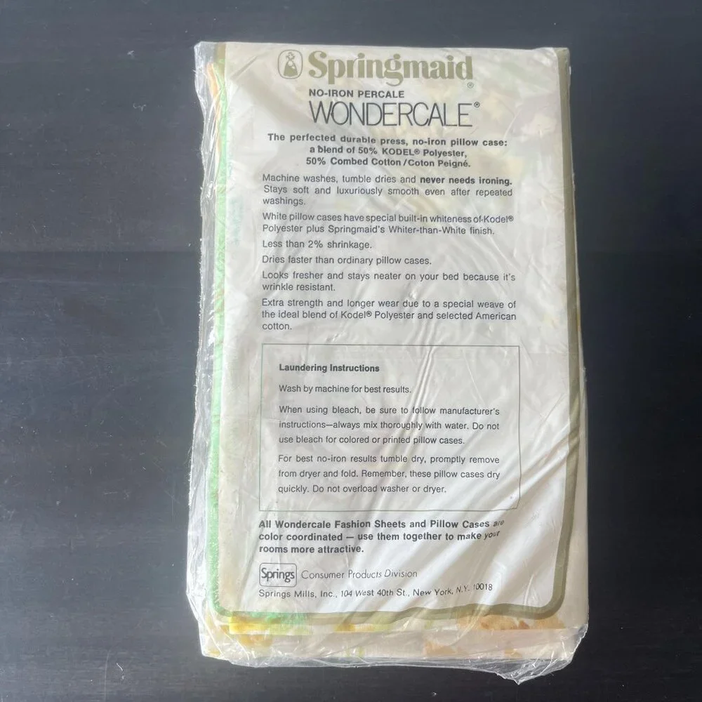 Vintage King Size Floral Pillowcases // New in Package // Springmaid Wondercale